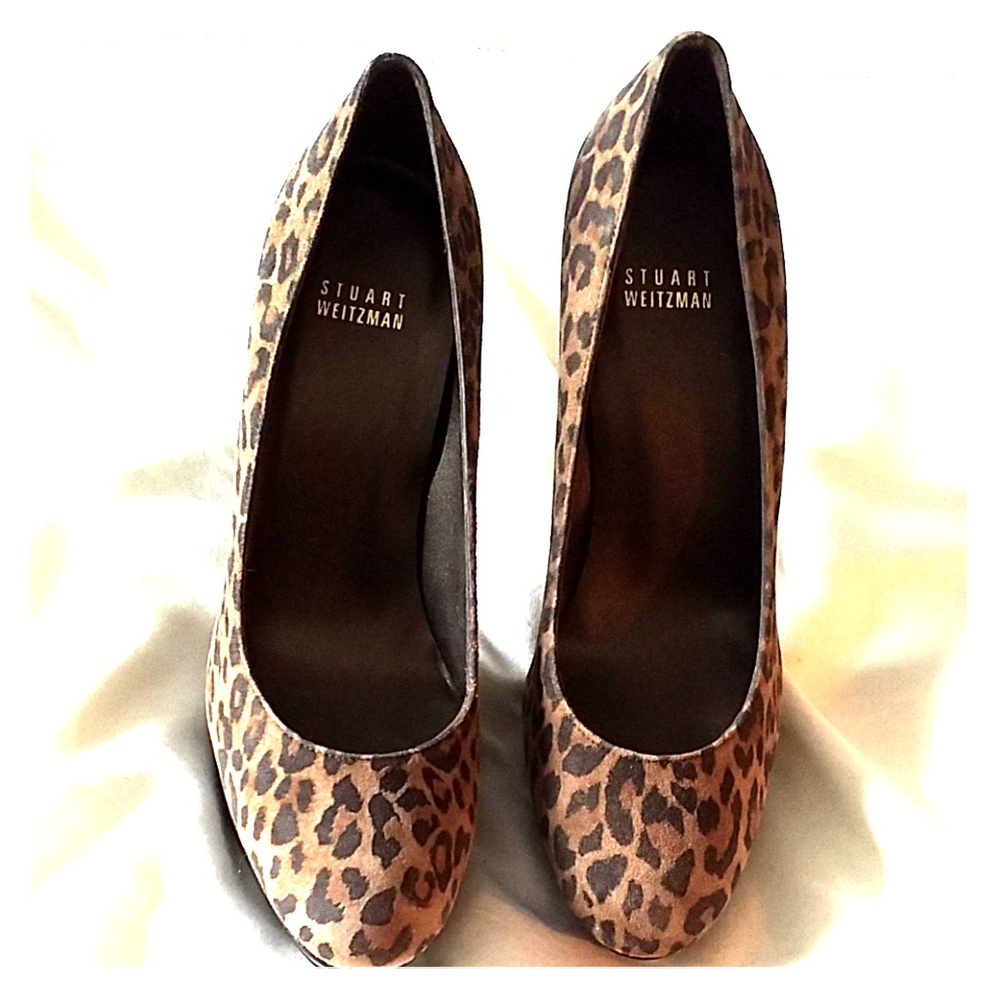 Stuart Weitzman Suede Leopard Heels NWOT